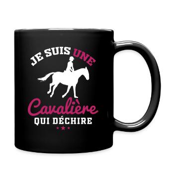 Ich bin ein Reiter, der Geschenke zerreißt - Tasse einfarbig - Schwarz - Rechts