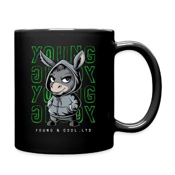 âne jeune et cool amoureux des animaux - Mug uni - noir - Droite