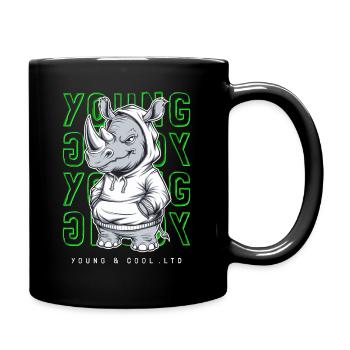 Rhinocéros jeune et cool amoureux des animaux - Mug uni - noir - Droite