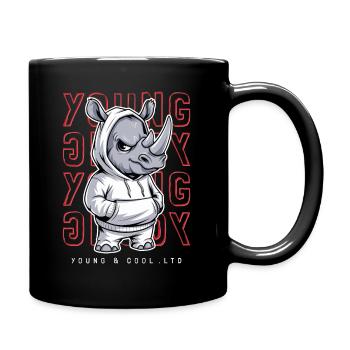 Rhinocéros jeune et cool amoureux des animaux - Mug uni - noir - Droite