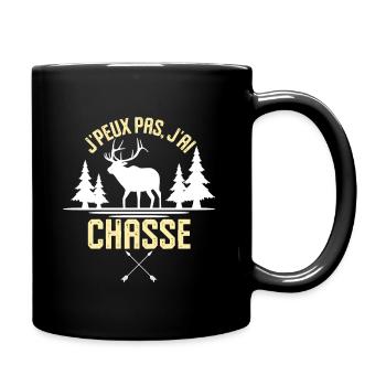 Je peux pas j ai chasser - Mug uni - noir - Droite