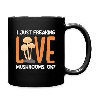 Ich Liebe Pilze Für Pilzsammler - Tasse einfarbig - Schwarz - Rechts