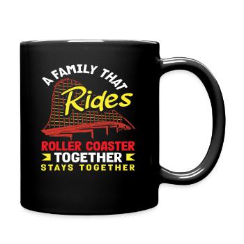 Montagnes russes, famille, tour fort ensemble - Mug uni - noir - Droite