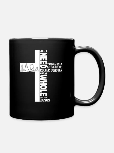 Roller coaster ride today with a lot of Jesus - Full Colour Mug - black