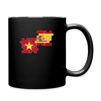 Vietnam Spanien Vintage Flagge Spanier Vietnamese - Tasse einfarbig - Schwarz - Rechts