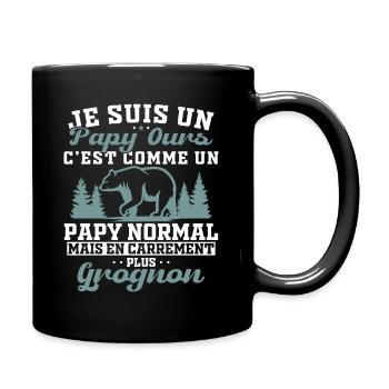 Ich bin ein Opa Bär Mürrischer Opa Geschenk Humor Opa - Tasse einfarbig - Schwarz - Rechts