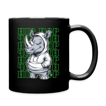 Rhinocéros Rhinocéros Hip Hop Amoureux des animaux - Mug uni - noir - Droite