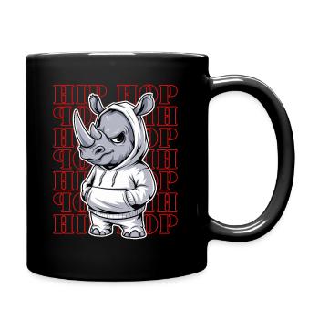 Rhinocéros Rhinocéros Hip Hop Amoureux des animaux - Mug uni - noir - Droite