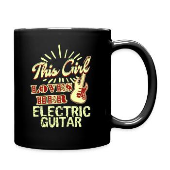 This Girl Loves Her Electric Guitar - Full Colour Mug - black - Right