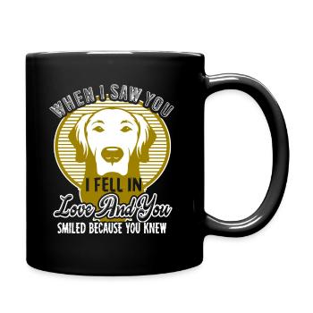 Fell In Love With Golden Retriever - Full Colour Mug - black - Right