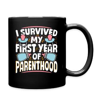 Education - surviving the first year of parenthood - Full Colour Mug - black - Right