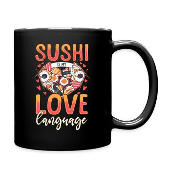 Sushi-Buffet für Erwachsene - Tasse einfarbig - Schwarz - Rechts