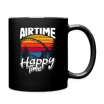 Airtime Achterbahn Glücklich Zeit - Tasse einfarbig - Schwarz - Rechts