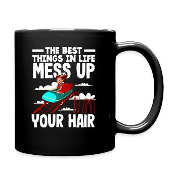 Les meilleures choses de la vie Montagnes russes Cheveux - Mug uni - noir - Droite
