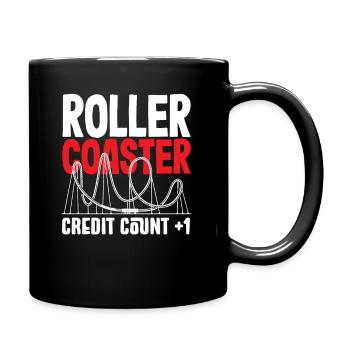 Achterbahn Kredit Zähler +1 - Tasse einfarbig - Schwarz - Rechts