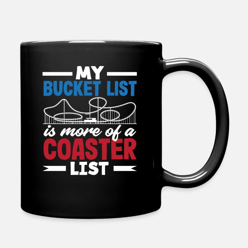 Meine Achterbahn Bucket List - Tasse einfarbig - Schwarz