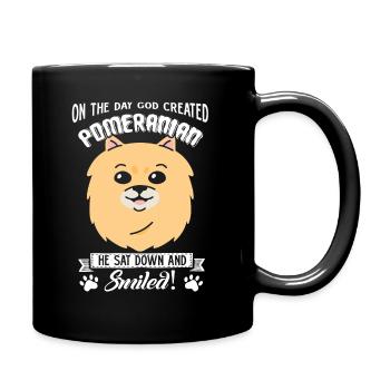 God Created Pomeranian - Full Colour Mug - black - Right