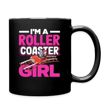 I'm a roller coaster girl - Full Colour Mug - black - Right