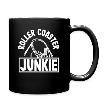 Achterbahn Junkie Für Adrenalinfreunde - Tasse einfarbig - Schwarz - Rechts