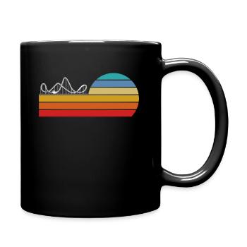 montagnes russes style rétro coucher de soleil - Mug uni - noir - Droite