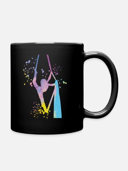 Vertikaltuch Luftakrobatik Aerial Silk - Tasse einfarbig - Schwarz