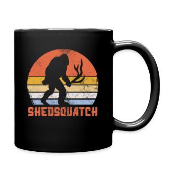 Shedsquatch Antler Collecting Bigfoot Deer Shed - Full Colour Mug - black - Right