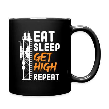 Eat Sleep Get High Repeat Tower Technician - Full Colour Mug - black - Right