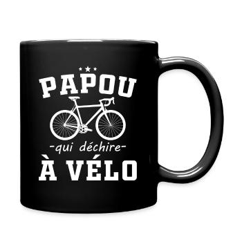 Papou qui déchire à Vélo Humour Cadeau Grand-père - Mug uni - noir - Droite