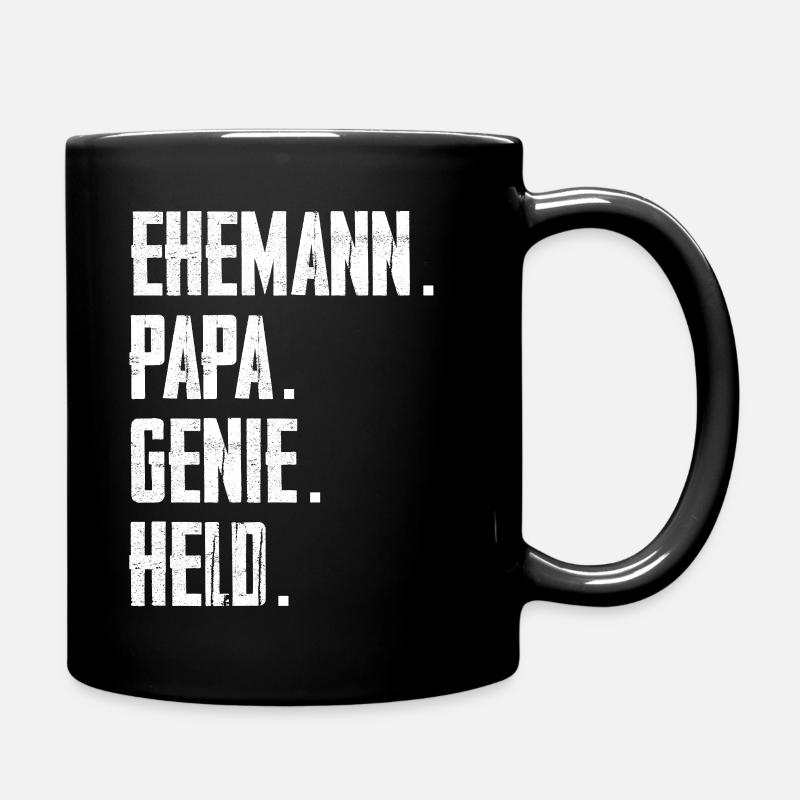 Ehemann Papa Genie Held - Tasse einfarbig - Schwarz