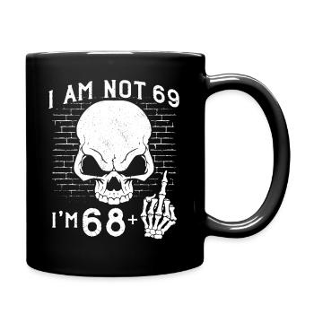 I Am 68 Plus Middle Finger - 69th Birthday - Full Colour Mug - black - Right