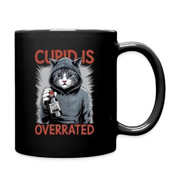 Célibataire Saint-Valentin Amour Cupidon Drôle Dicton - Mug uni - noir - Droite