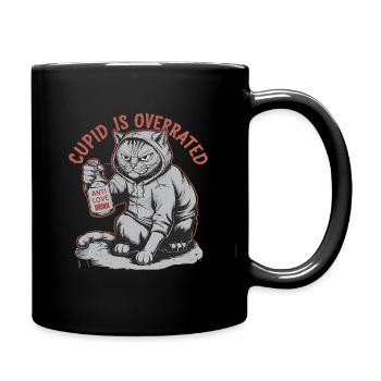Célibataire Saint-Valentin Amour Cupidon Drôle Dicton - Mug uni - noir - Droite