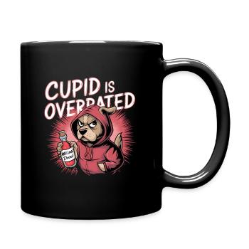 Célibataire Saint-Valentin Amour Cupidon Drôle Dicton - Mug uni - noir - Droite