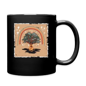 Yggdrasil Nature Musician Tree Of Life - Full Colour Mug - black - Right