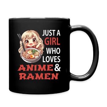 Just A Girl Who Loves Anime and Ramen - Full Colour Mug - black - Right