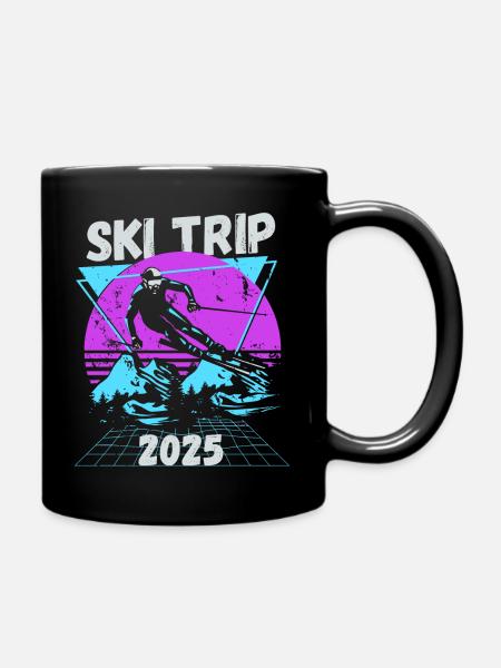 Voyage de ski 2025 - Ski de neige familial assorti - Mug uni - noir