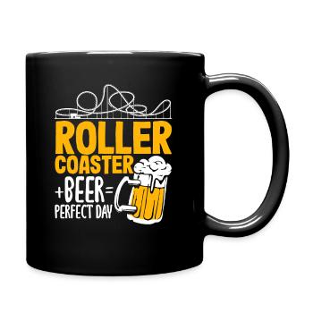 Montagnes russes et bière journée parfaite - Mug uni - noir - Droite