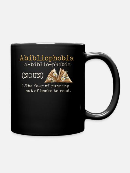 Abibliophobie Bücherwurm Lesebücher - Tasse einfarbig - Schwarz