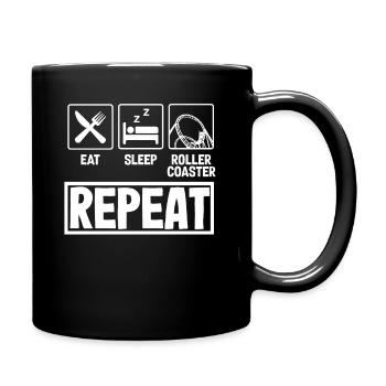 montagnes russes nourriture sommeil répéter design - Mug uni - noir - Droite