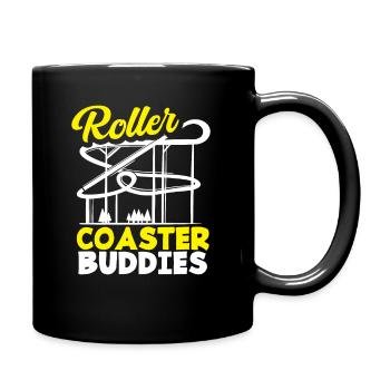 Achterbahn Freunde Abenteuer - Tasse einfarbig - Schwarz - Rechts