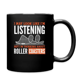 Achterbahn Gedanken Immer Dabei - Tasse einfarbig - Schwarz - Rechts