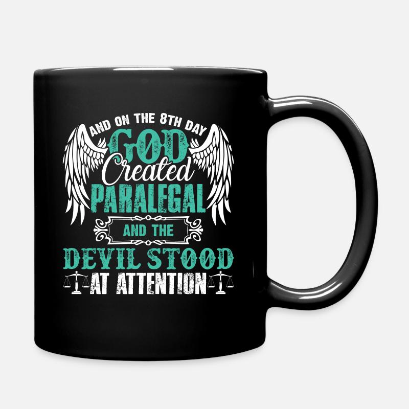Paralegal God Created Paralegal - Full Colour Mug - black