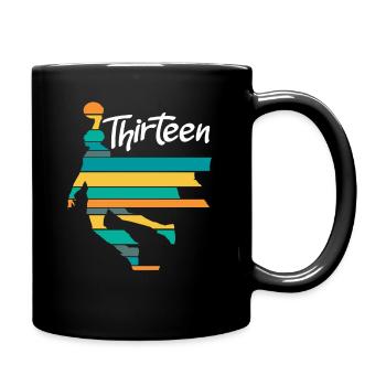 Thirteen Stripe Look 13th Birthday - Full Colour Mug - black - Right