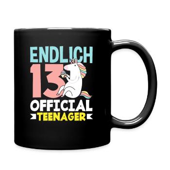 Finally 13th Birthday Official Teenager - Full Colour Mug - black - Right