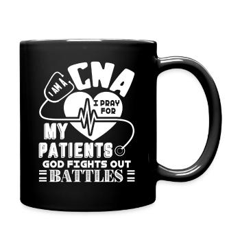 CNA I am A CNA I Pray For My Patients - Full Colour Mug - black - Right