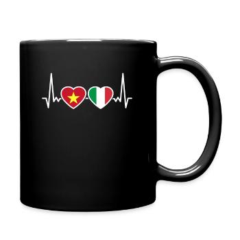 Vietnam Italien Herzschlag Flagge Vietnamese - Tasse einfarbig - Schwarz - Rechts