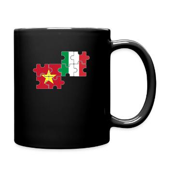 Vietnam Italien Flagge Italiener Vietnamese - Tasse einfarbig - Schwarz - Rechts