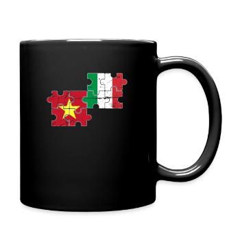 Vietnam Italien Vintage Flagge Vietnamese - Tasse einfarbig - Schwarz - Rechts