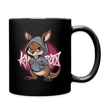 Känguru Kangaroo Australische Tiere - Tasse einfarbig - Schwarz - Rechts
