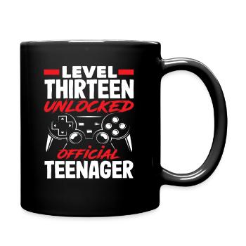 13. Geburtstag Level Dreizehn Freigeschaltet - Tasse einfarbig - Schwarz - Rechts